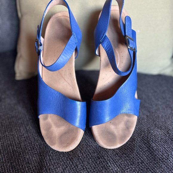 Dansko | Tasha Royal Blue Cut Out Heel  Blue Wedge Sandals | Sz 40